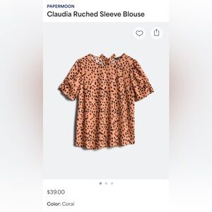 Papermoon Claudia Ruched Sleeve Blouse